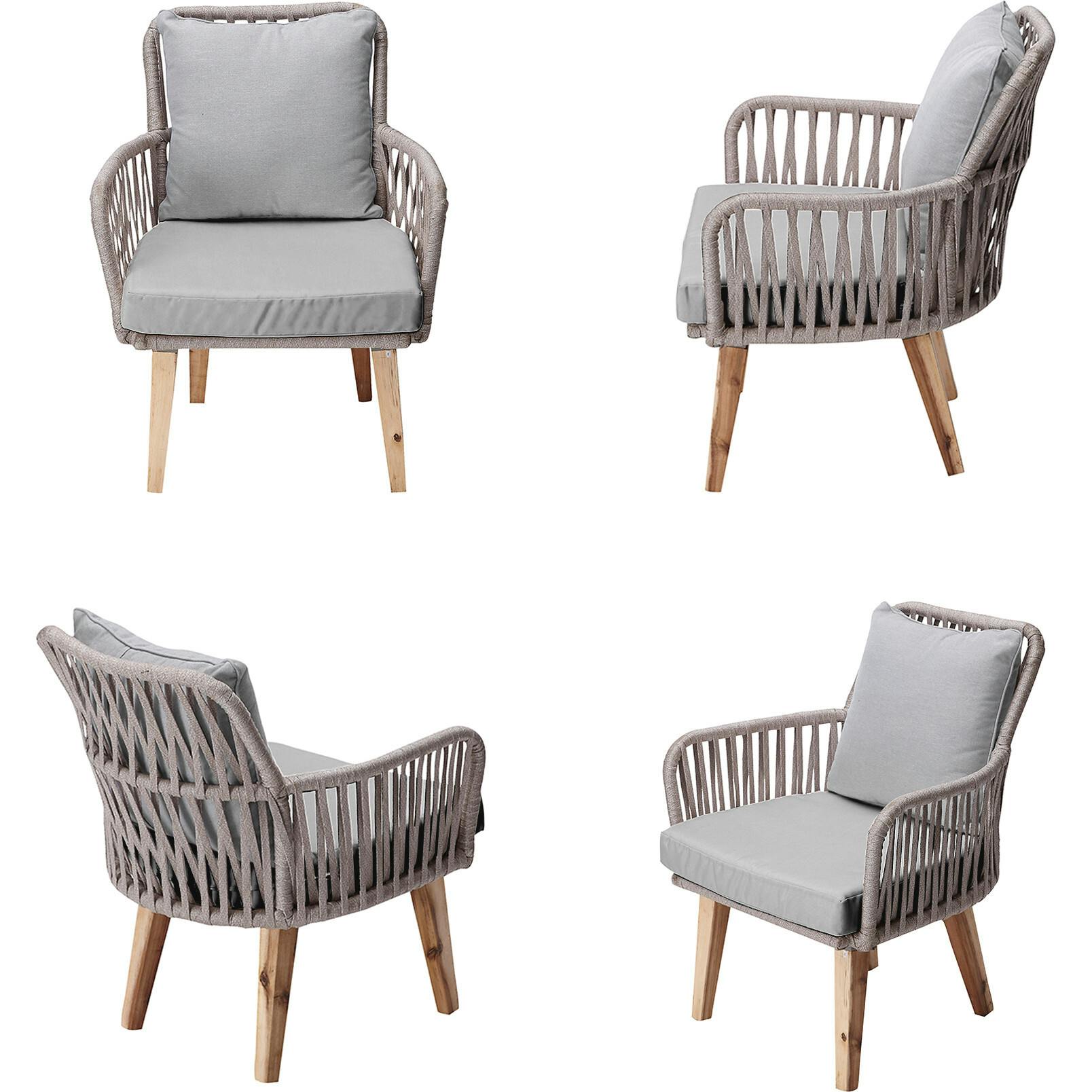 Indoor/Outdoor 3 Piece Wicker Bistro Table And Chairs Patio Seating Set