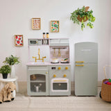 Teamson Kids Little Chef Hampton 2-Pcs Wooden Play Kitchen with 17 Accessories