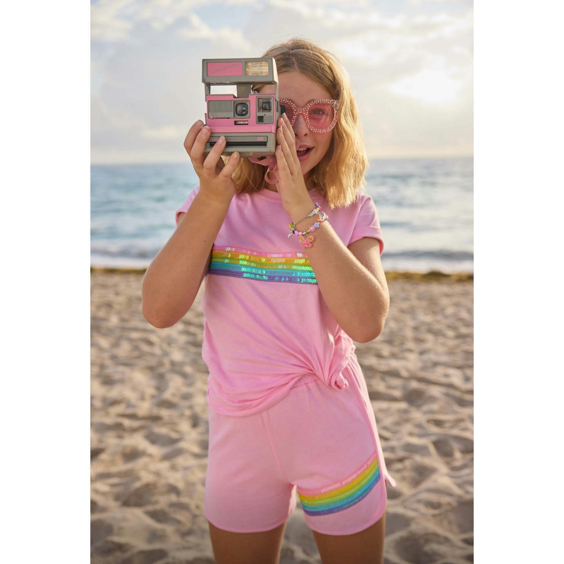 Rainbow Sequin Short Set Lavender
