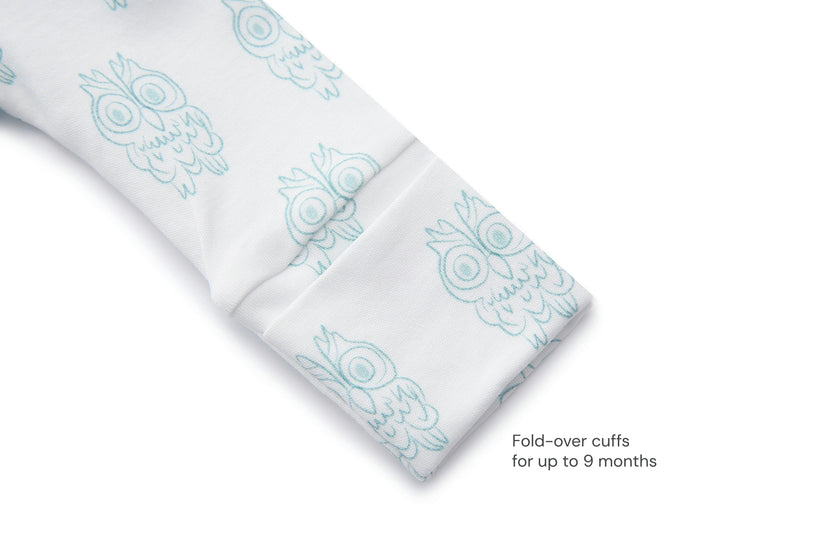 Organic Cotton Magnetic Footie Pajama - Petite Chouette Green