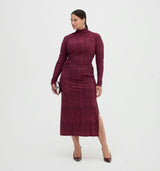 The Rizzo Dress - Plum Damask