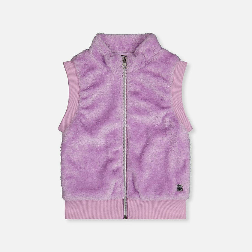 Faux Fur Sleeveless Vest Violet