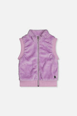 Faux Fur Sleeveless Vest Violet