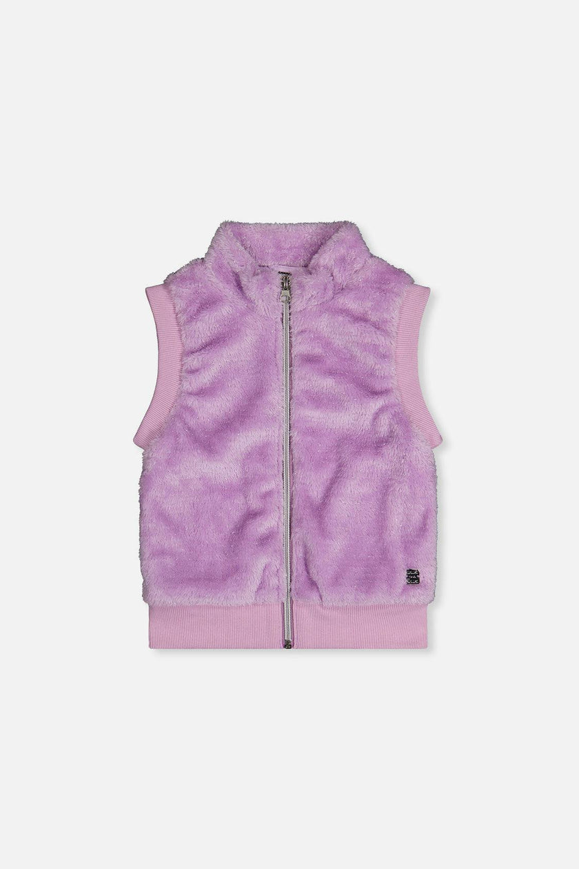 Faux Fur Sleeveless Vest Violet