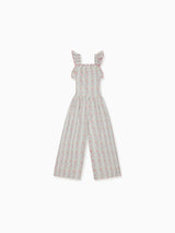 Fuchsia Pink Floral Stripe Maeve Girl Jumpsuit