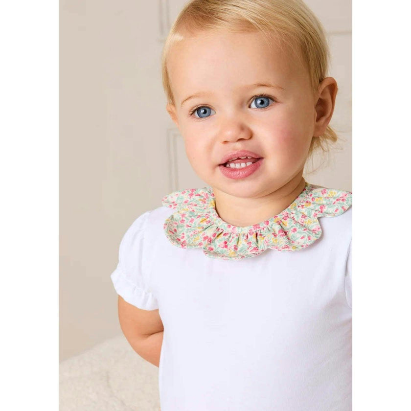 Adelaide Floral Petal Collar Bodysuit in Pink (1mth-2yrs)