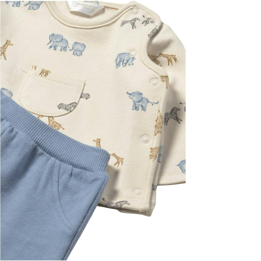 Newborn Boy Pants and Printed Sweatshirt Set