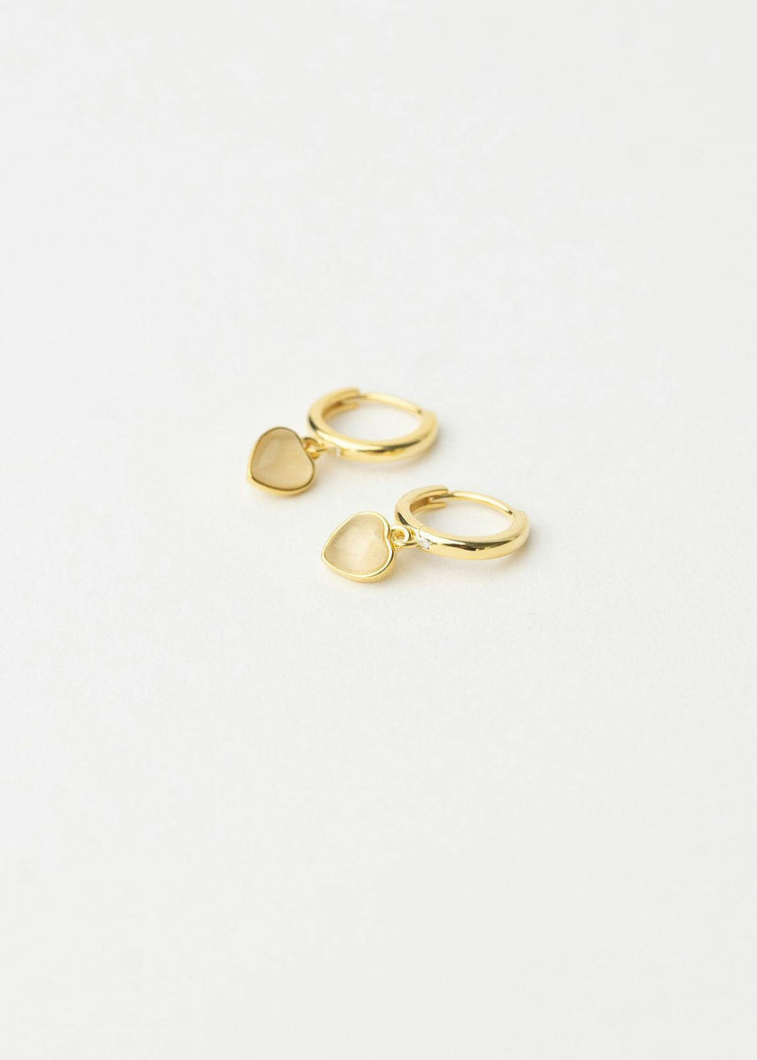 Opal Heart Earrings