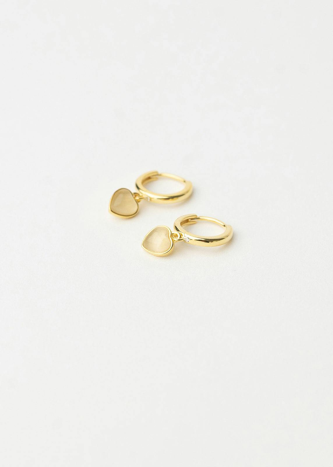 Opal Heart Earrings