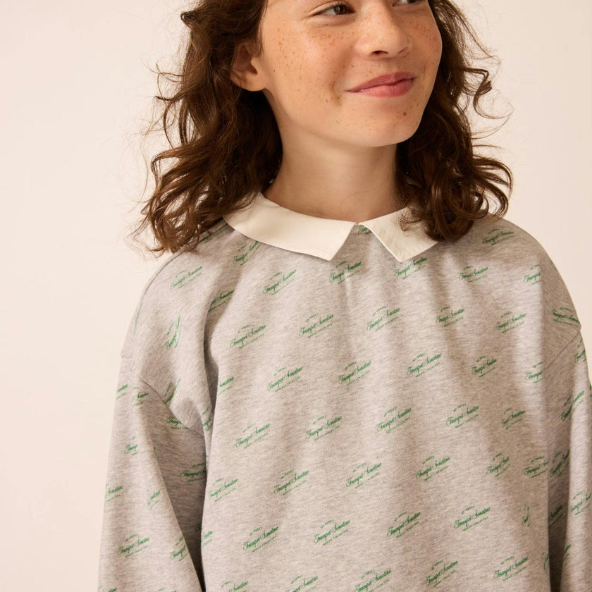 Organic Sweatshirt Dress in Heather Grey
