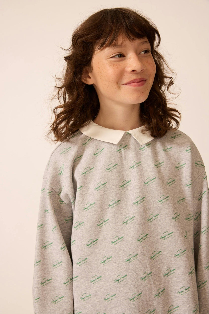 Organic Sweatshirt Dress in Heather Grey