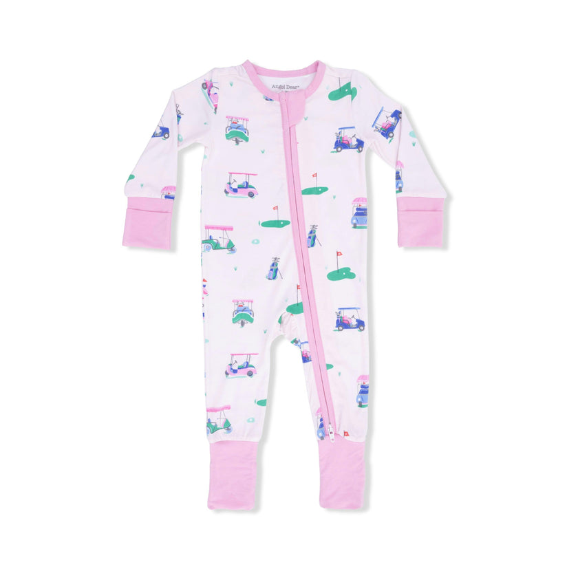 Vintage Golf Carts Pink - Convertible Romper