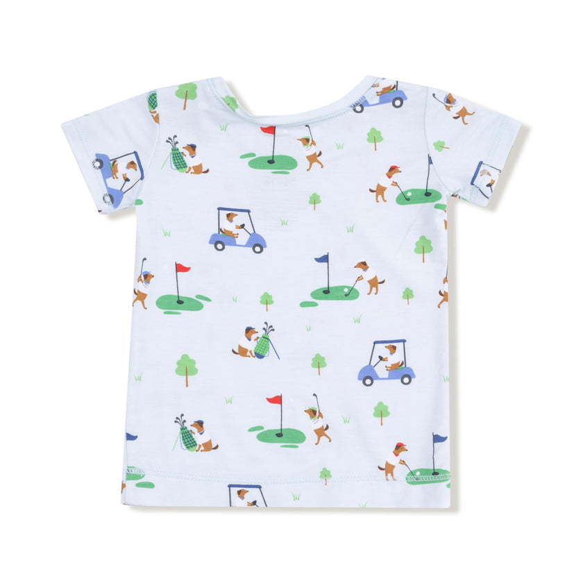 Dog Gone Golf - Blue - Short Sleeve Loungewear Set