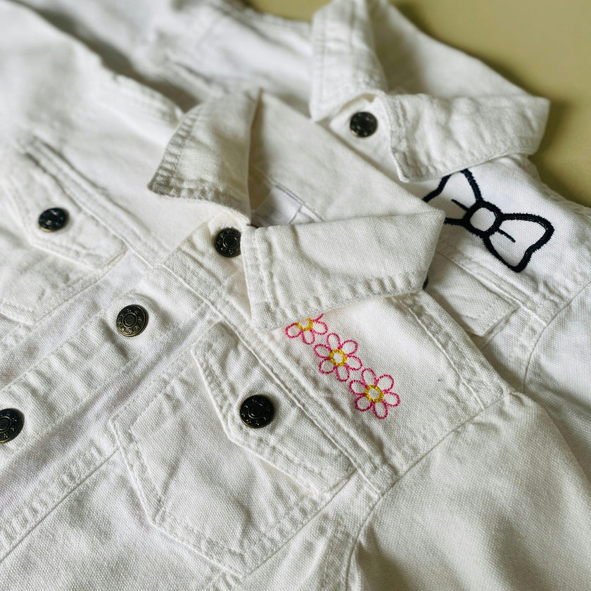 Baby + Kids "ring bearer" White Denim Jacket