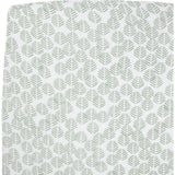 Cotton Muslin Crib Sheet - Leaf Motif