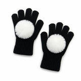 Faux Fur Pom Pom Gloves