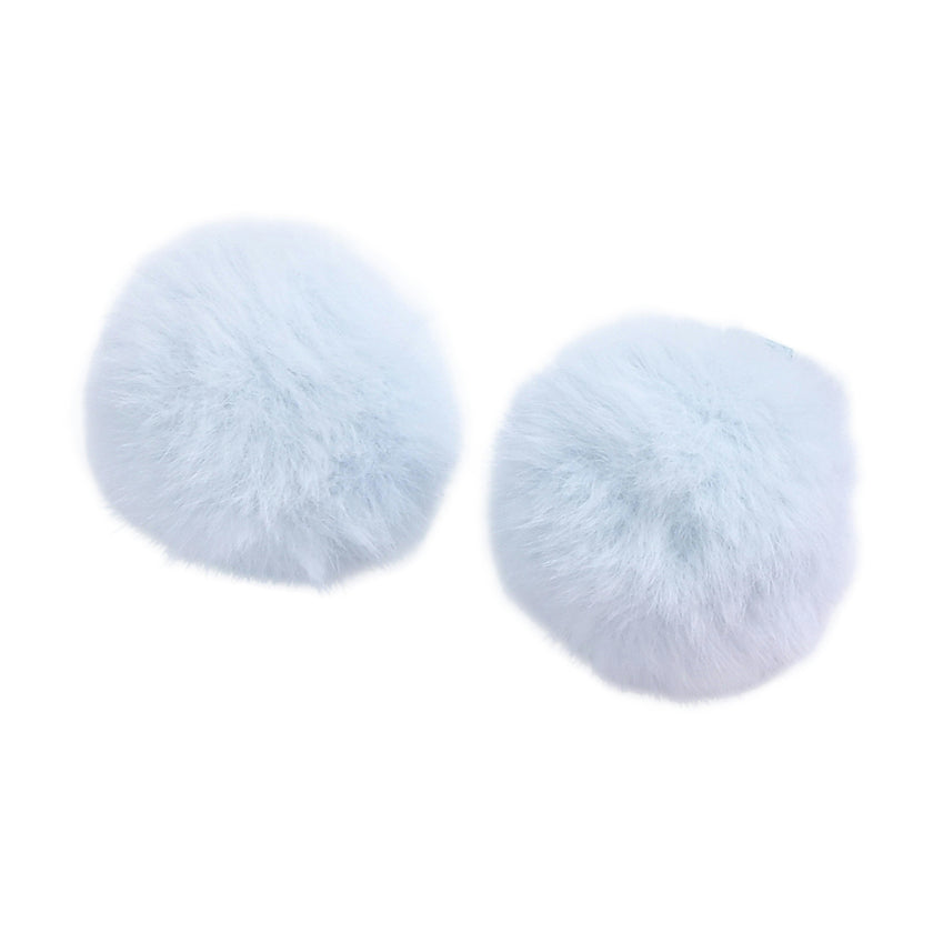 Fluffy Pom-Pom Hair Clip Set