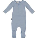 Button Striped Footie