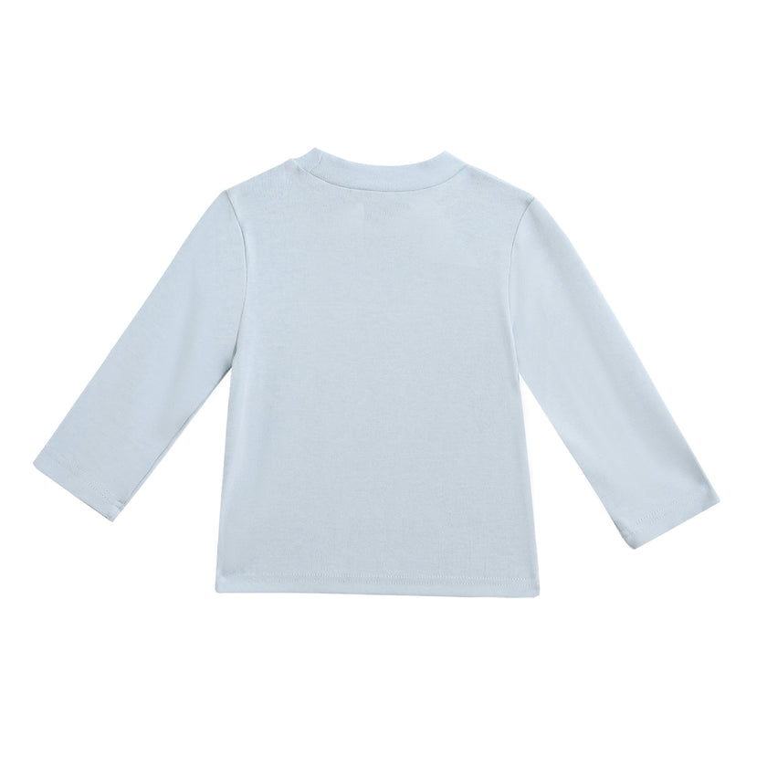 Blue Knit Long Sleeve Tee