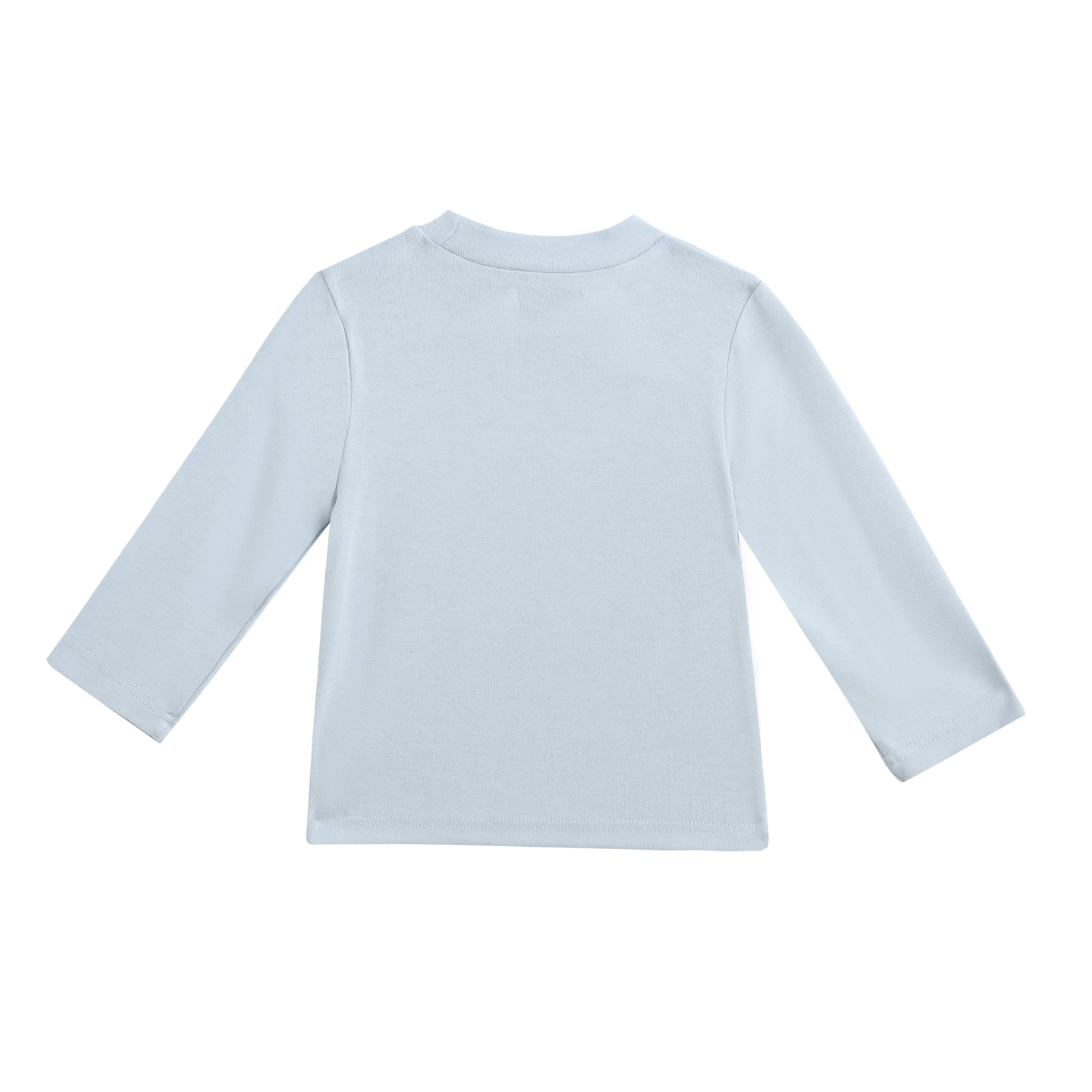 Blue Knit Long Sleeve Tee