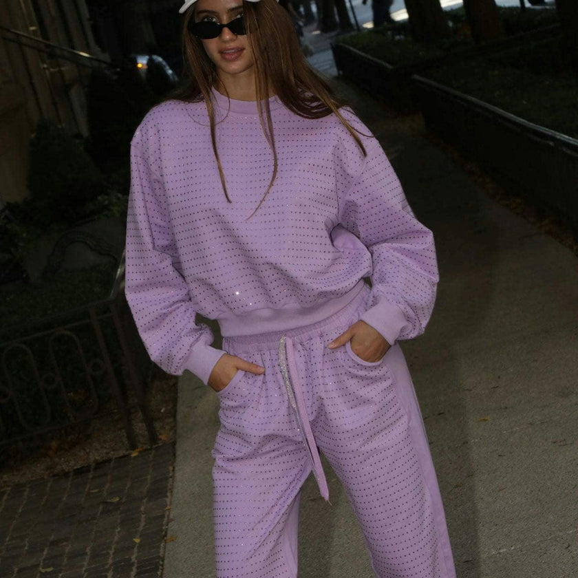Women's Lavender Crystal Set