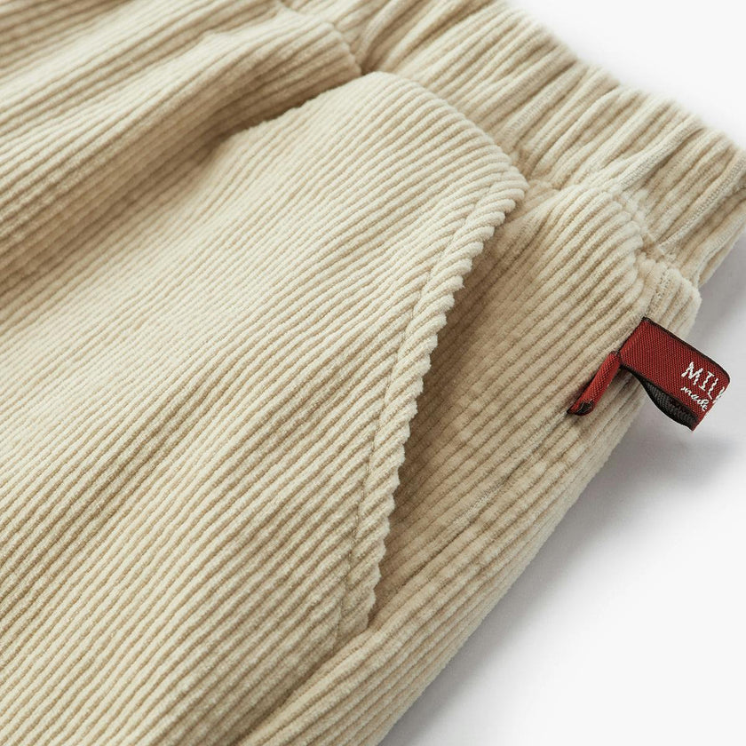 Beige Corduroy Pocket Pants