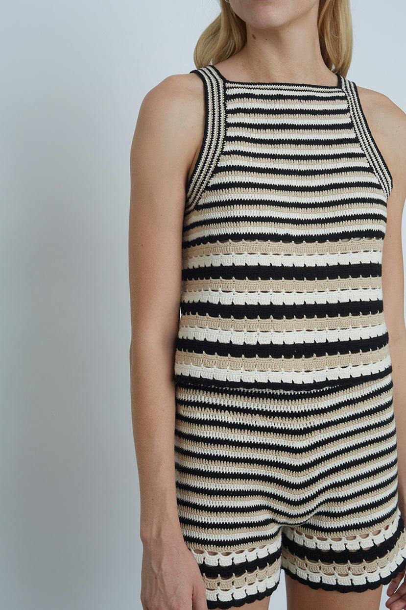LARA STRIPE CROCHET SHORT | Two Left!