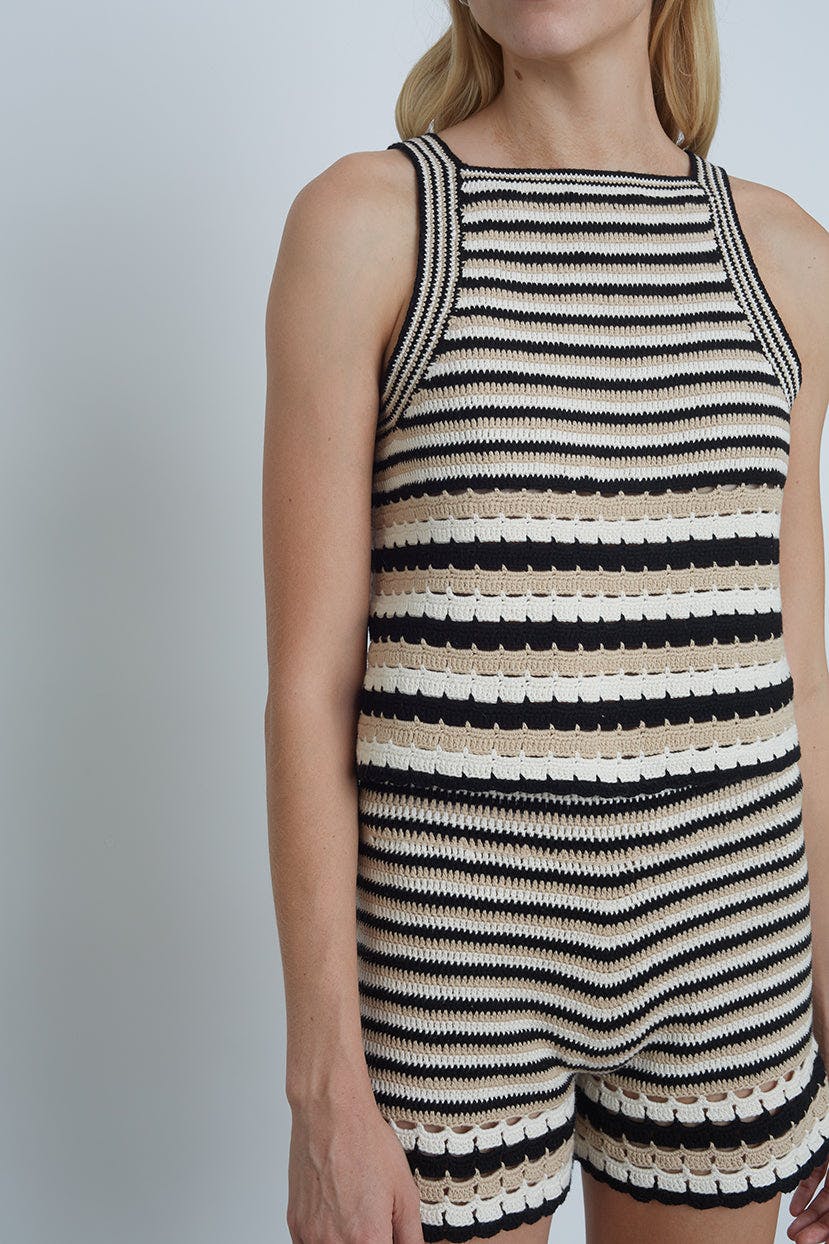 LARA STRIPE CROCHET SHORT | Two Left!