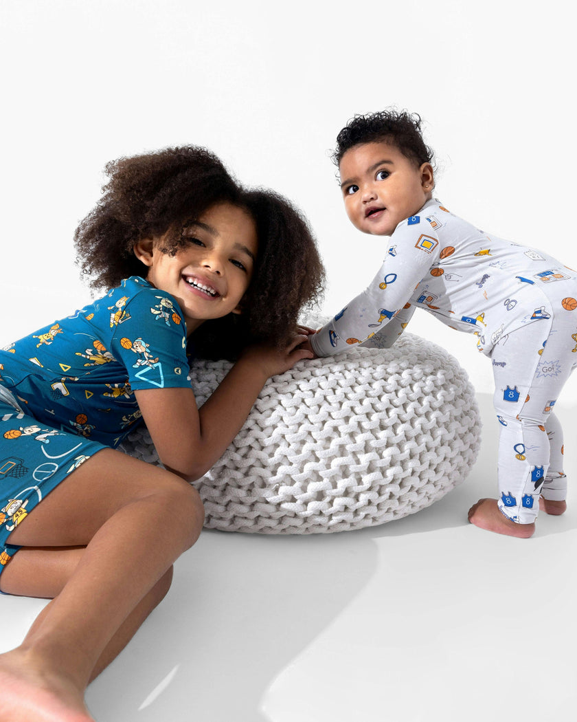 Basketball Pups Bamboo Kids Pajama Short Set