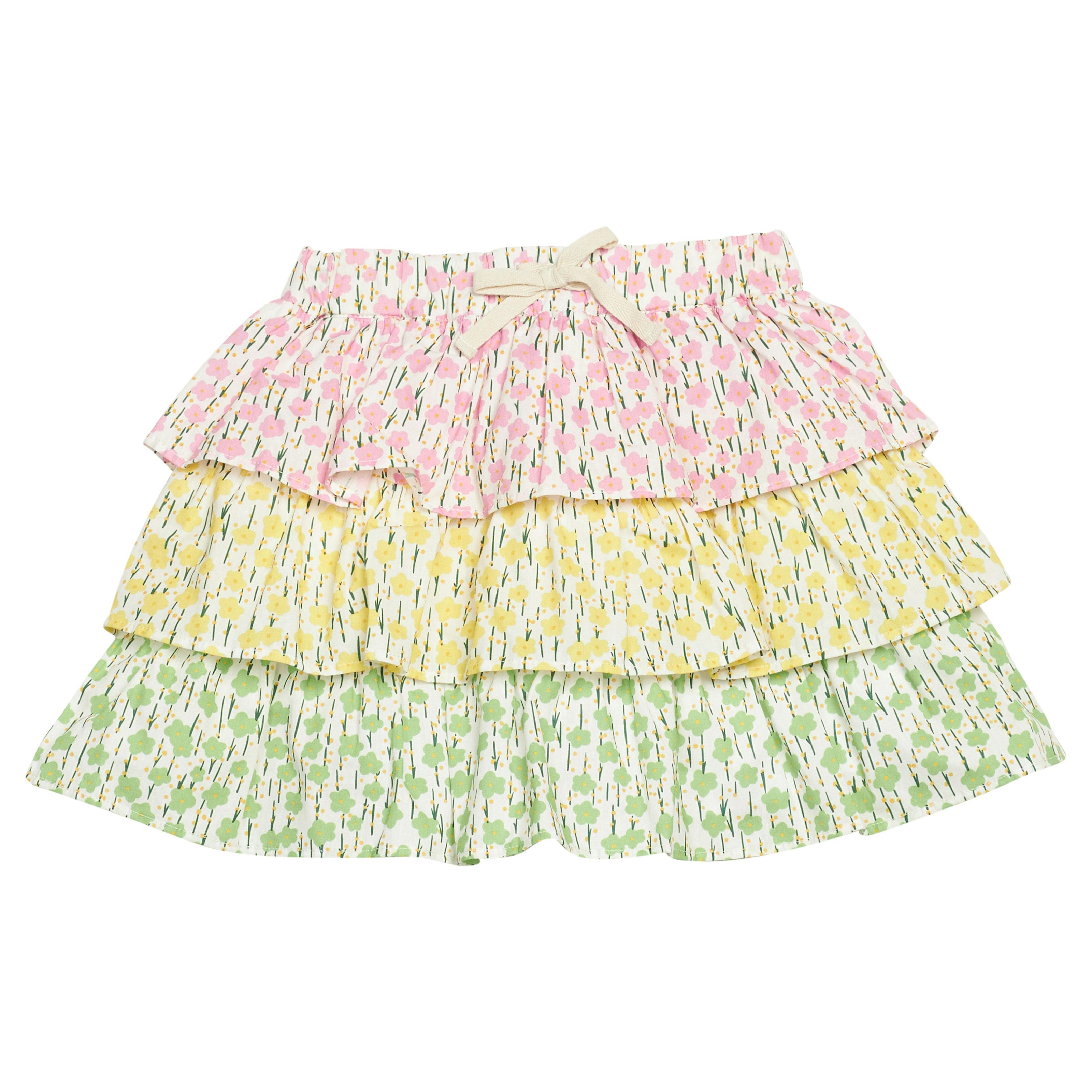 Multi Tiered Skort - Darien Daisies
