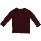 Chunky Cable Knit Ribbed Collar Sweater