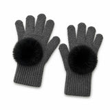 Faux Fur Pom Pom Gloves