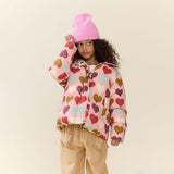 Girls Ruffle Pete Puffer - Multi Harvest Hearts
