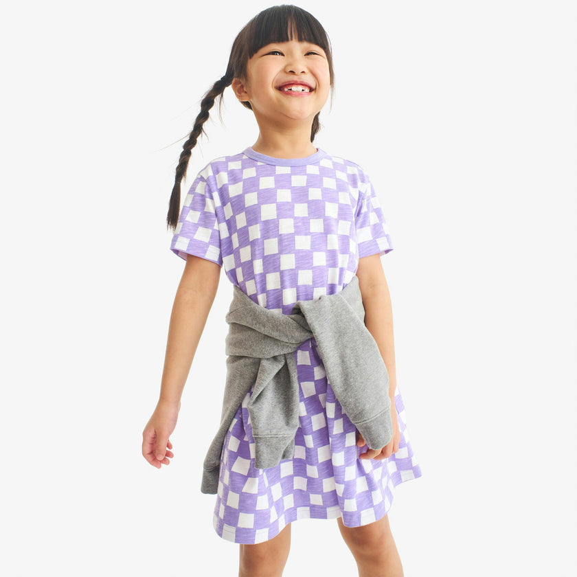 Clearance kids check easy dress
