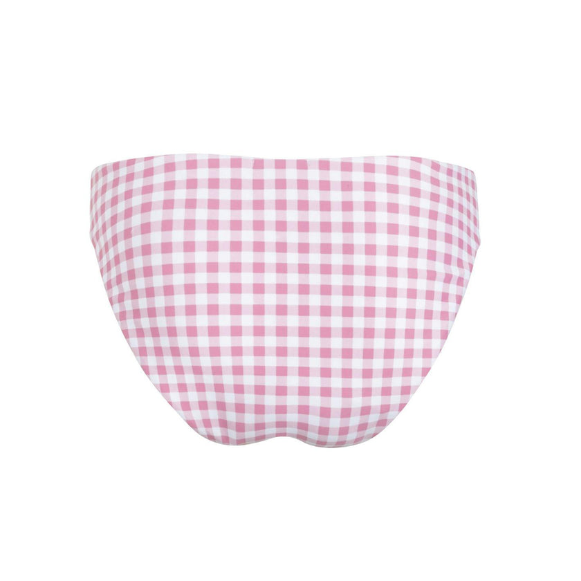 women's blush gingham mid rise bikini bottom