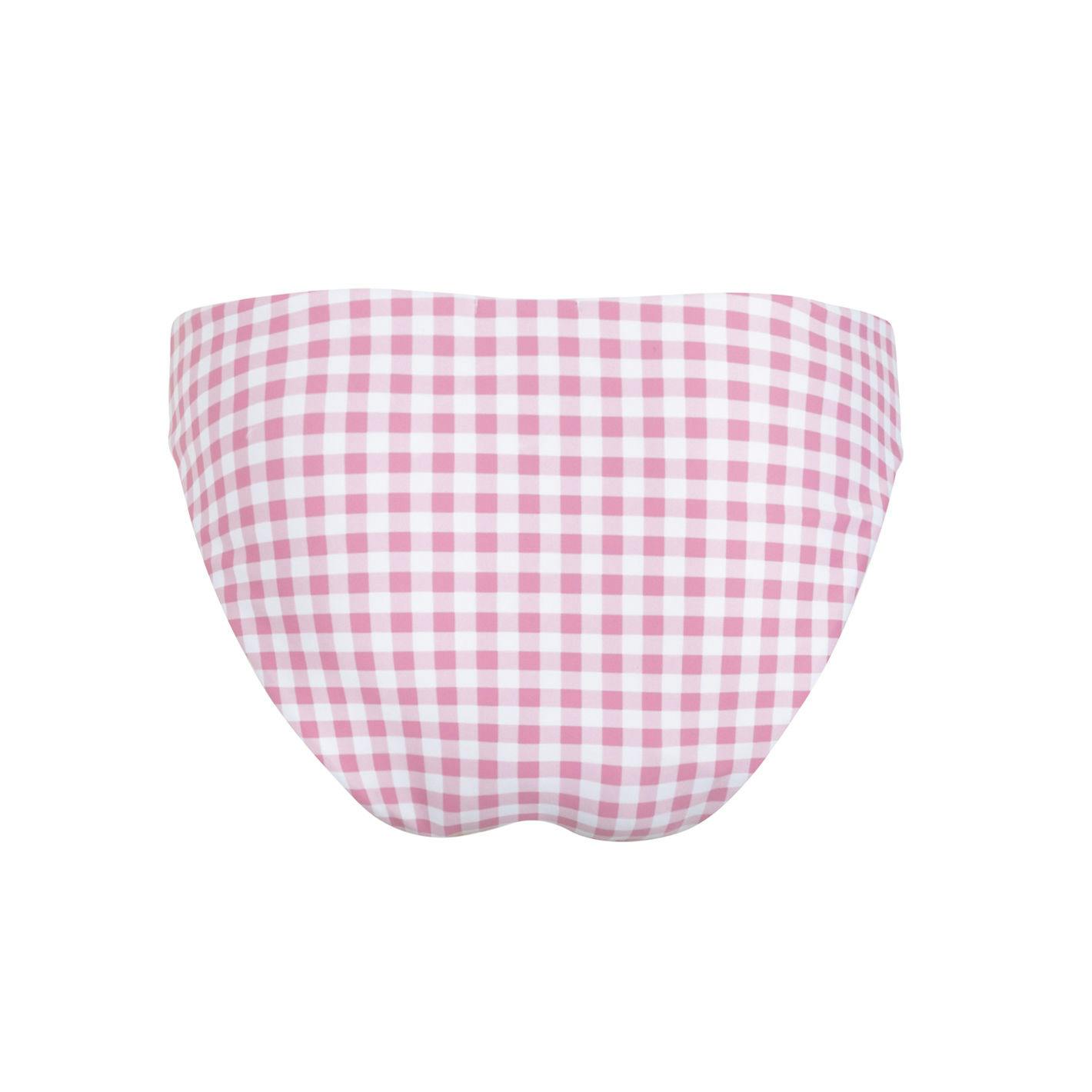 women's blush gingham mid rise bikini bottom