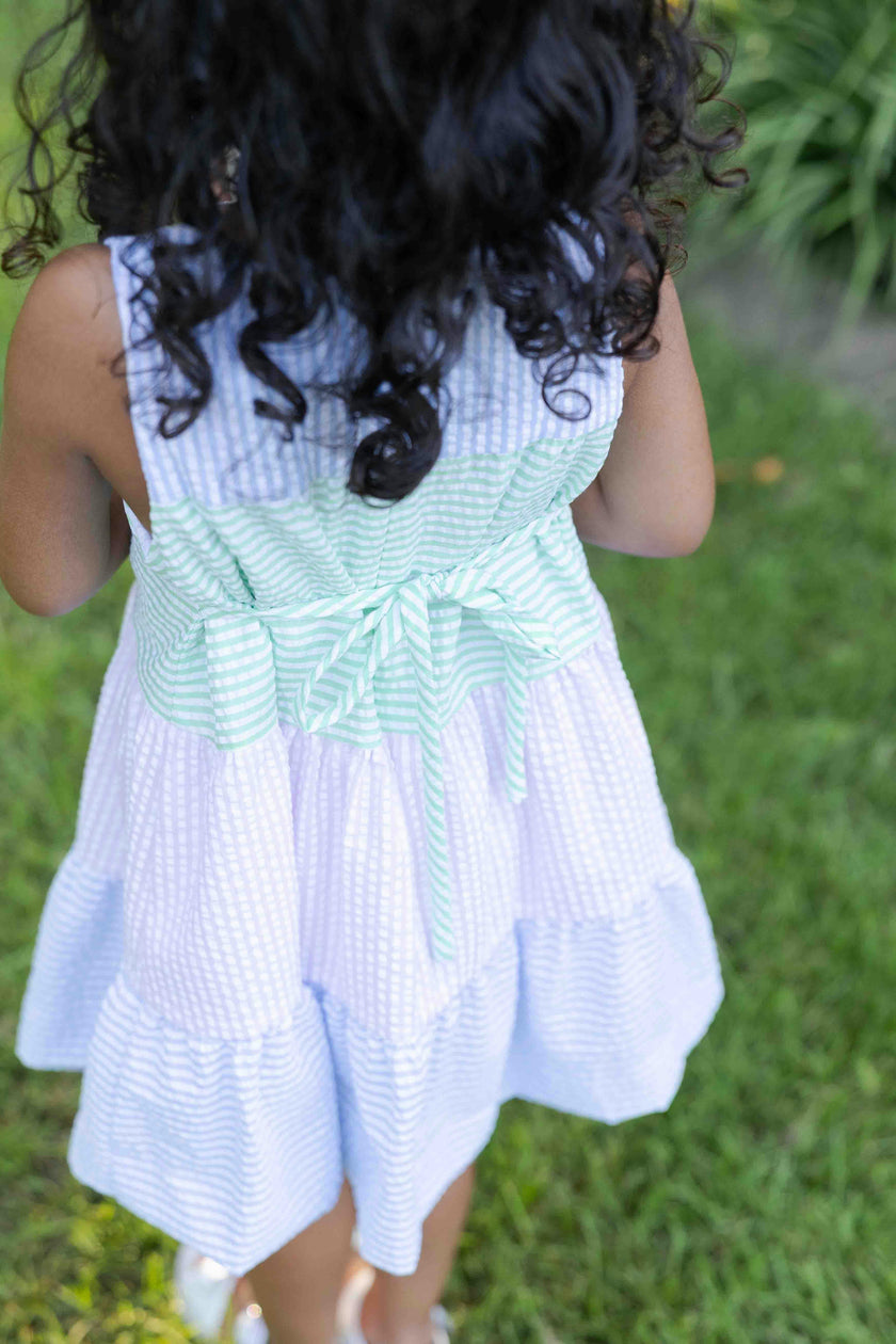 Seersucker Dress With Tulips