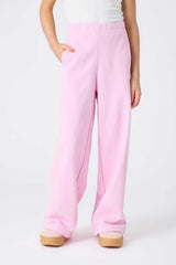 Girls Wide Leg Sweatpant in Candy Pink