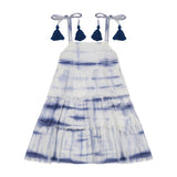 Bella Girls Shoulder Tie Sundress Navy Shibori, Navy Shibori