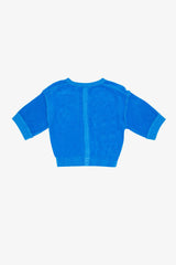 Terry Cloth Elbow Sleeve Pullover