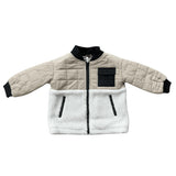 Boys Quilted Sherpa Jacket in Cream