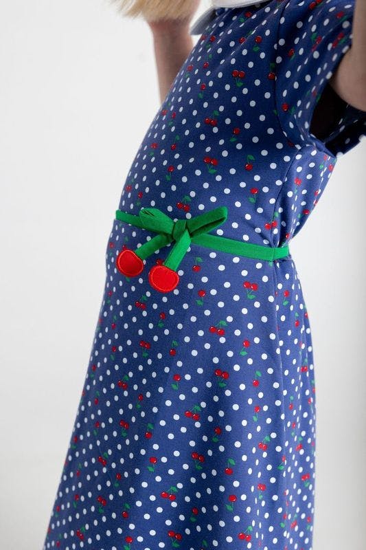 Polka Dot Cherry Printed Knit Dress
