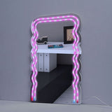 Neon LED Wave Mirror With Remote