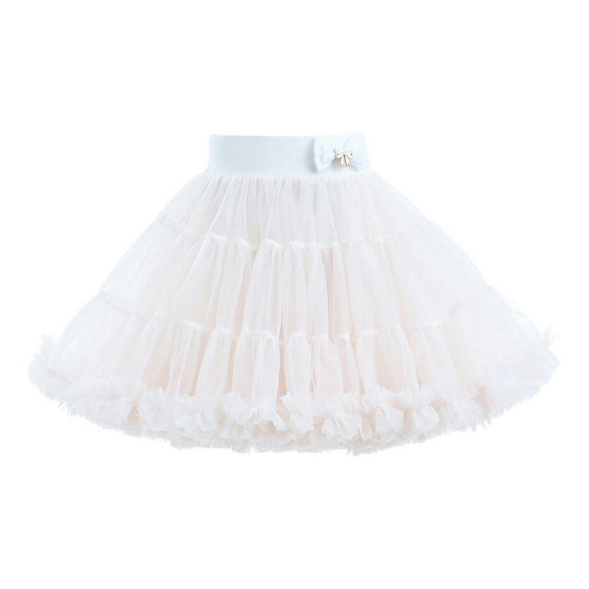 White Bow Tulle Skirt