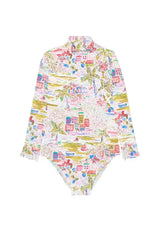 Long Sleeve One-Piece Swimsuit, Pink | GIGI BABY
