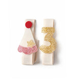 Little Party Hat Number 3 Hair Clips