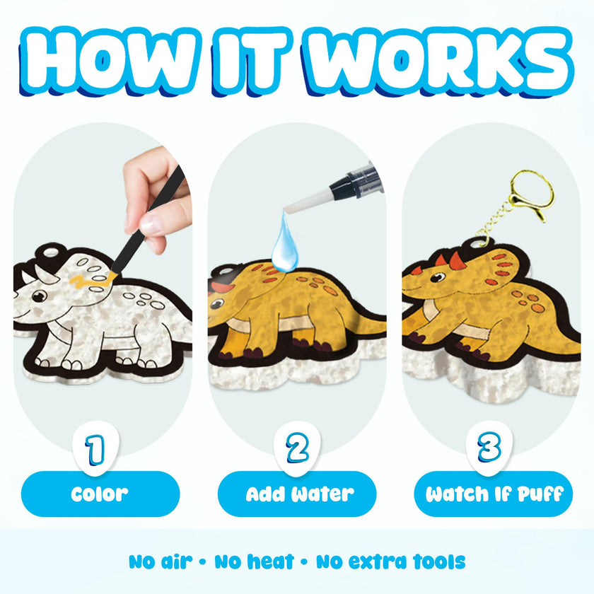 Aqua Fluffs Mess-Free 3D Puffs Art Kit for Kids Double-Sided Craft Set Kit