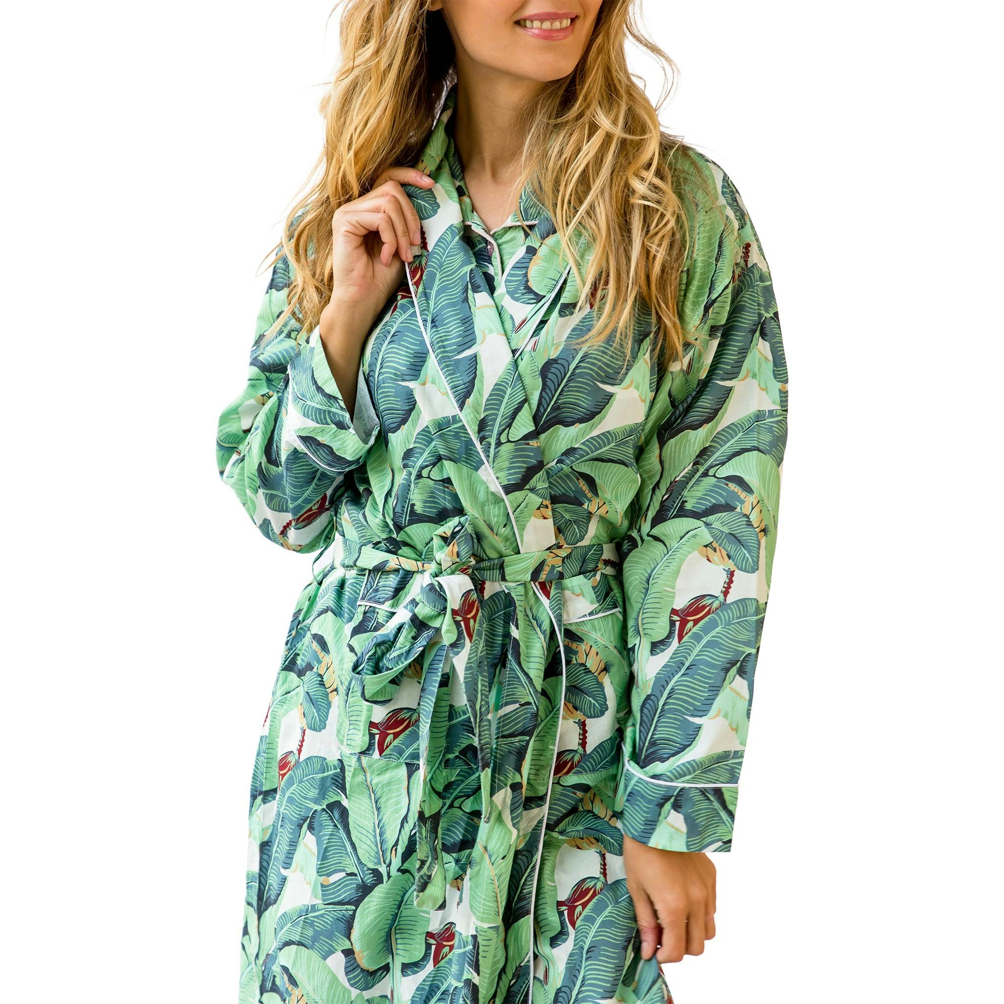 Women's Martinique® Green Banana Leaf Robe