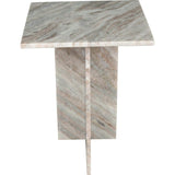 Cecil 18.5" Contemporary Natural Marble Handmade T-Shaped End Table