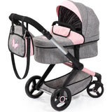 Bayer Design Dolls: Pram Xeo - Grey & Pink